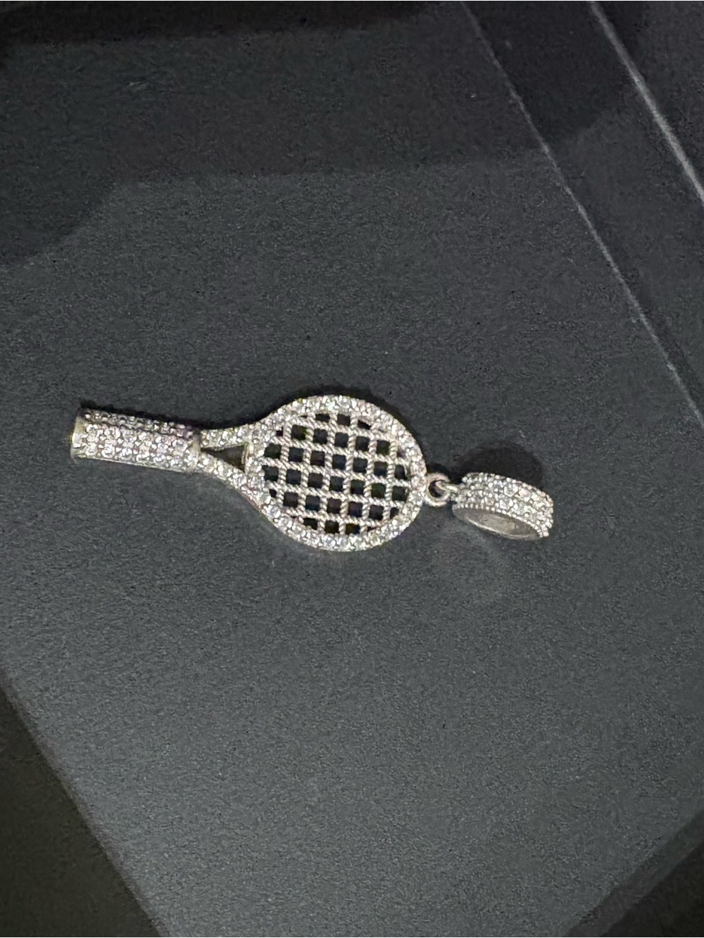 Sterling Silver 925 stamped Tennis Racket Pendant - AAACZ's stones